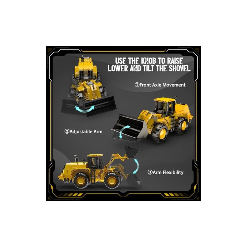 Mould King 17084 Wheel Loader Building Block Set, Engineering Vehicle