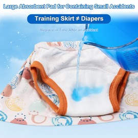 MOEMOE BABY Potty Training Skirt for Potty Training Baby 2 Packs Absorbent Diaper Skirt for Toddler Girls