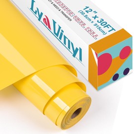 Lya Vinyl Heat Transfer Vinyl 12" x 30ft Yellow Iron On Vinyl Roll for Cricut, Silhouette Cameo, Premium HTV for DIY Clothes, Bags, Shoes and Other Textiles