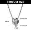 YURESEN Double Ring Pendant Necklace for Men and Womens, Titanium
