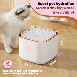 Luxury Cat Water Fountain – 3L BPA-Free Automatic Pet Water Dispenser with Replaceable Filter, 2 Flow Modes, Whisper-Quiet 30dB, Easy to Clean, Holds 7-10 Days of Water Cute Pink Pet Water Fountain