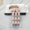 24 Pcs Pink Press on Nails Short Square,YIHONGYUAN Short Fake
