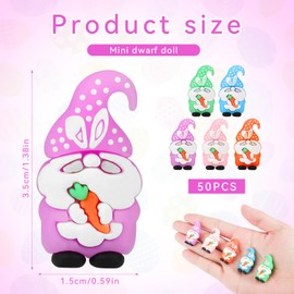 Lyreh 50pcs Easter Mini Gnomes, 5 Colors Miniature Dwarf Statues Tiny Gnomes Figurines Small Dwarf Perfect Decorations and Gifts for Home Desktop Garden Micro Landscape Easter Parties