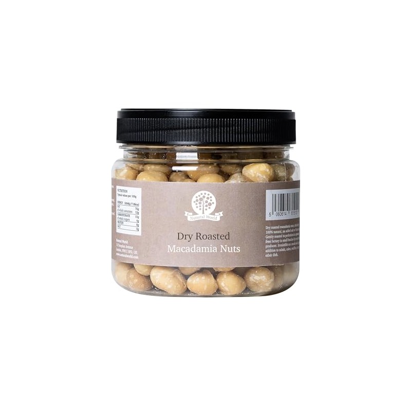 Nutural World - Dry Roasted Macadamia Nuts - Unsalted (500g)