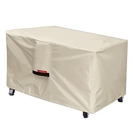 Porch Shield Patio Fire Pit Cover - Waterproof 600D Outdoor Rectangular Fire Table Cover Deck Box Protector - 44 x 26 inch, Beige