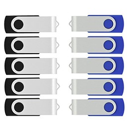VICFUN Paquete de 50 Unidades Flash USB de 1 GB de 1 GB, 50 Unidades USB 2.0 Mitad Azul/Mitad Negro