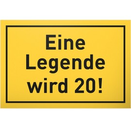 DankeDir! Legende Wird 20 Sign 30 x 20 cm Gift Men 20 Years Friend 20s 20th Birthday Gift Idea Party Decoration Birthday Decoration Birthday Decoration