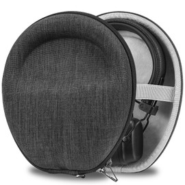 Geekria Shield Headphone Case Replacement Hard Shell Travel Bag with Cable Storage (Black)