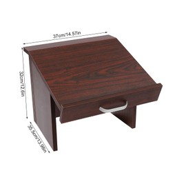 Portable Tabletop Podium 12.6"H Foldable Table Top Lectern with Handle Wooden Folding Desktop Presentation Podium Lectern Book Stand for Speaking in Churches Office Classroom, Brown