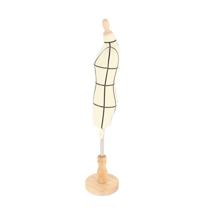 Miniature Dress Form with Stand Wood Base Sewing Mannequin Body