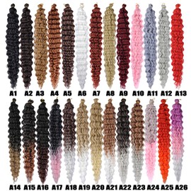 Mayloss 6Packs/Lot (14/18/22/28) inch Deep wavy Crochet Hair Long Curly Crochet hair for Women Ocean wave braiding hair Deep Twist Crochet Braids Synthetic Braiding Hair Extensions (Ａ1, 18inch)