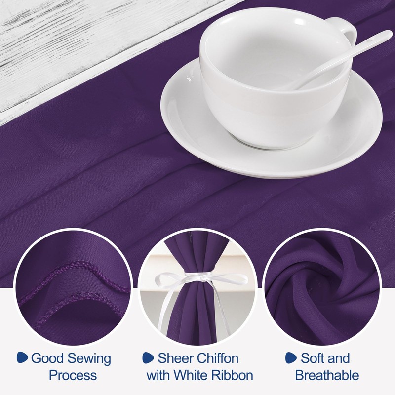 sourcing map 10 ft Chiffon Table Runner 28 x 120