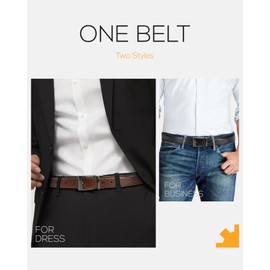 CHAOREN Mens Belt 1 Pack - 1 3/8" Leather Reversible Belts for Men for Dress Pants