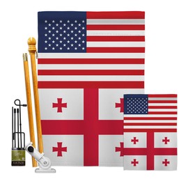 States US Georgia Garden House Flags Kit Regional USA American Territories Republic Country Particular Area Small Decorative Gift Yard Banner Double-Sided Made in 28 X 40