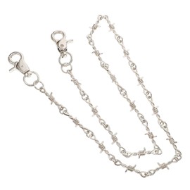 SHINEOFI Razor Chain - Rock Accessories for Men - Barbed Wire Necklace Punk Gothic Long Necklace Hip Hop Clothes Decor Waist Chain Body Jewelry Pants Chain Wallet