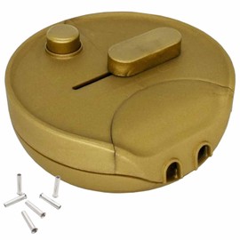 Universal Dimmer 60-300 W Round Foot Dimmer HV 230 V with Slider and Pressure Switch Mod.1012 incl. Wire End Ferrules (Gold)