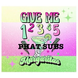 Unbranded 20oz Sublimation Tumbler Wrap Margaritas Ready to Press Heat Transfer