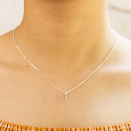 Philip Jones Sterling Silver Initial J Necklace