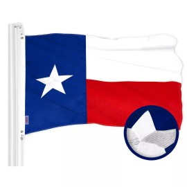 G128 Combo: USA Flag & Texas TX State Flag Both 3x5 Ft Embroidered Polyester