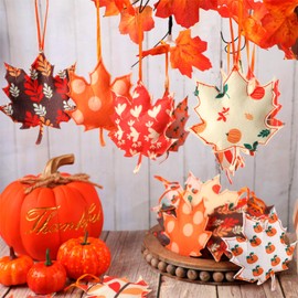Tudomro 27 Pcs Fall Tree Decoration Thanksgiving Tree Ornaments 3D Felt Maple Leaf Ornaments Pumpkin Hanging Ornaments Fall Decoration for Home Autumn Party(Cute Style)