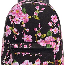 Bravo Floral Backpack 14"Beautiful Fashion Design Casual Daypack, All Purpose Essential Bag - Color: Bravo Floral Backpack, Floral Black (14 Inch)
