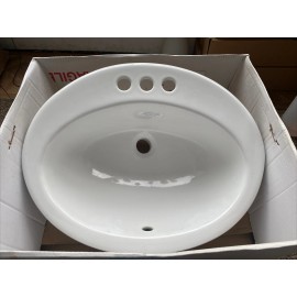 Barclay 3-714WH Jessica Oval Self Rimming Drop In Bathroom Sink 20" x 16"
