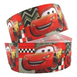 Lightning Cars McQueen 1 Inch Wide Repeat Ribbon Sold in Yards (1 Yard)