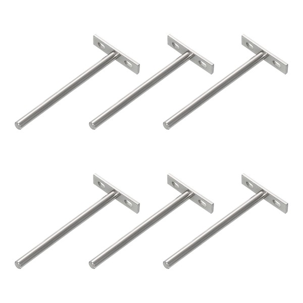 uxcell Floating Shelf Bracket,6 Pack 6 Inch Solid Steel Hidden