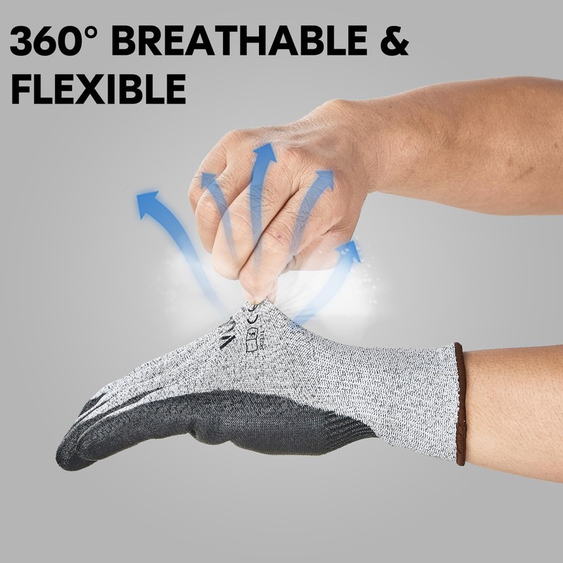 Vgo... 1 Pair Cut Resistant Gloves with Coat Nitrile Palm,HPPE