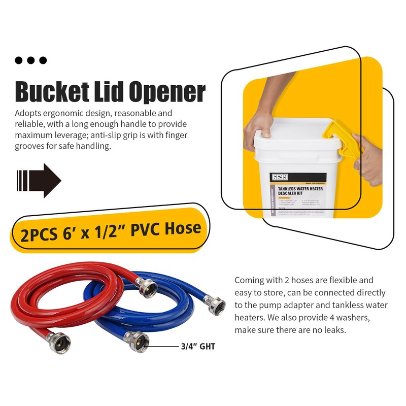Tankless Water Heater Flushing Kit Includes 1/4HP Stainless Steel Sump
