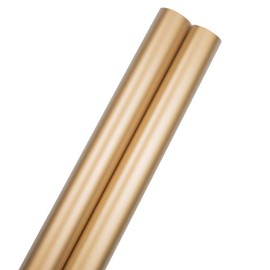 JAM Paper Gift Wrap - Matte Wrapping Paper - 50 Sq Ft Total (30 in x 10 Ft Each) - Matte Gold Foil - 2 Rolls/Pack