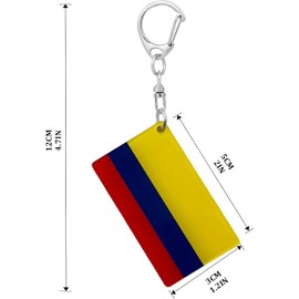 Llavero con bandera de Colombia, banderas colombianas, estilo hombres y mujeres, cadenas acrílicas con forma de D de doble cara, llavero de coche, decoración (3 unidades), Varios colores, 2 x