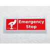 Emergency Stop Sticker Pack of 3 Waterproof Outdoor Vinyl Sticker
