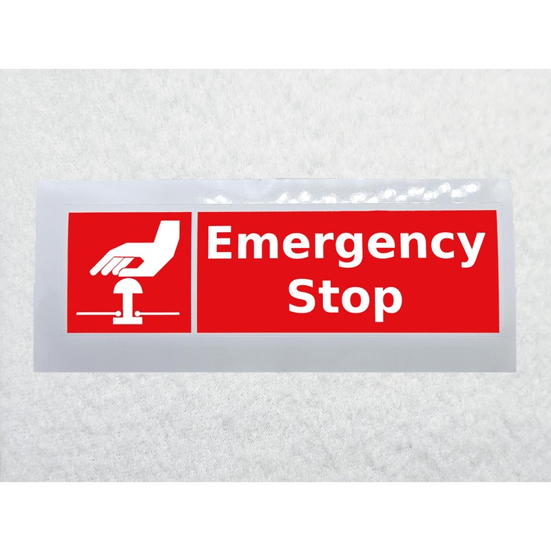 Emergency Stop Sticker Pack of 3 Waterproof Outdoor Vinyl Sticker
