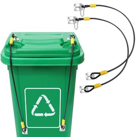 Outdoor Trash Can Lid Lock,Ompinda Heavy Duty Metal Universal Garbage Bin Lock for Keep Animals, Raccoon, Squirrels Out (2)