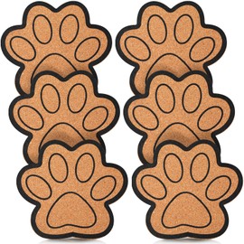 Decorative Cork Bulletin Board for Walls Memo Bulletin Pin Board Dog Paw Shape Bulletin Cork Board for Office Home Kitchen (6 Pieces)