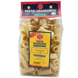 Rigatoni Italian Pasta di Gragnano | I.G.P. Protected | USDA Certified Organic | 17.6 Ounce | 500 Gram | Pack of 4