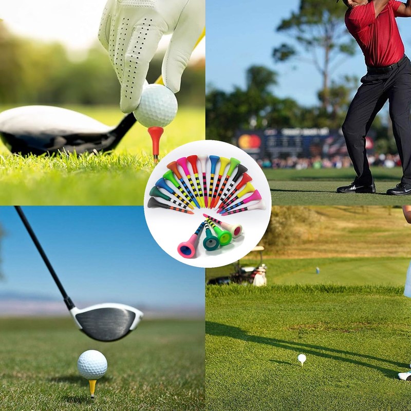 Professional Plastic Golf Tees, 50 Pack, 2 Sizes (3-1/4Inch ，2-3/4Inch),