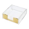 MultiBey Clear Gold Acrylic Sticky Note Pad Holder for Desk,