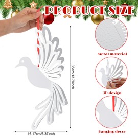 Zonon Christmas Metal Dove Ornament Gift Large White Dove Christmas Tree Hanging Decoration Gift for Bird Loves Women Mom Grandma