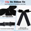 Luckyvestir Black Western Bow Ties for Men Women, Colonel Velvet