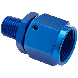 DNA MOTORING FT-1-9029-10-04-BL 10-An Female Flare To 1/4" Npt Male Aluminum Reducer B-Nut SwiveL Fitting (Blue)