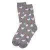 MeMoi Chickens Rayon Blend Crew Socks Medium Gray Heather One