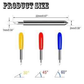 36 Pieces Cutting Blades for Explore Air 2/Air Maker Expression, Vinyl Fabric Cutting Replacement Blades (30, 45, 60 Degree) (Multi-Color)