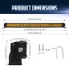 22" Yellow Led Light Bar, Single Row Flood Spot Combo