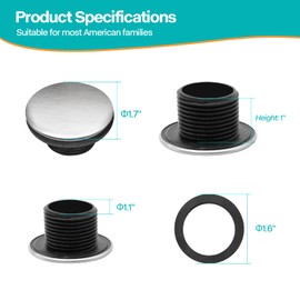BERYLER 2 Pack Kitchen Sink Hole Cover (1.2” to 1.6” in Diameter), Stainless Steel Brushed Nickel Cap for Bathroom Tap