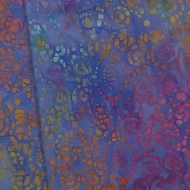 Unbranded Bubble BATIK Cotton Fabric Scroll Purple Blue 1/2 YARD BTHY