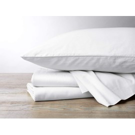 True-Luxury 1000-Thread-Count 100% Egyptian Cotton 4-PC Hotel Quality Bed-Sheet-Set, Single Ply Cotton Yarns, Sateen Weave, Wrinkle Fade Resistant 10-Inch Deep Pockets - [Short-Queen, White]