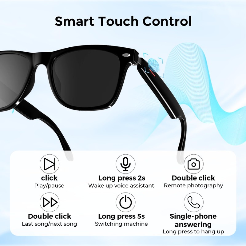 Smart Glasses for Men and Women, Bluetooth Sunglasses with 164