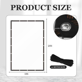 MADGININE 1m x 2m Clear Plastic Sheet Waterproof,Large Clear Tarpaulin Waterproof Heavy Duty,Chicken Rabbit Hutch Cover,for Greenhouse Garden Outdoor Furniture Chicken Shed,with Eyelets and 5m Rope